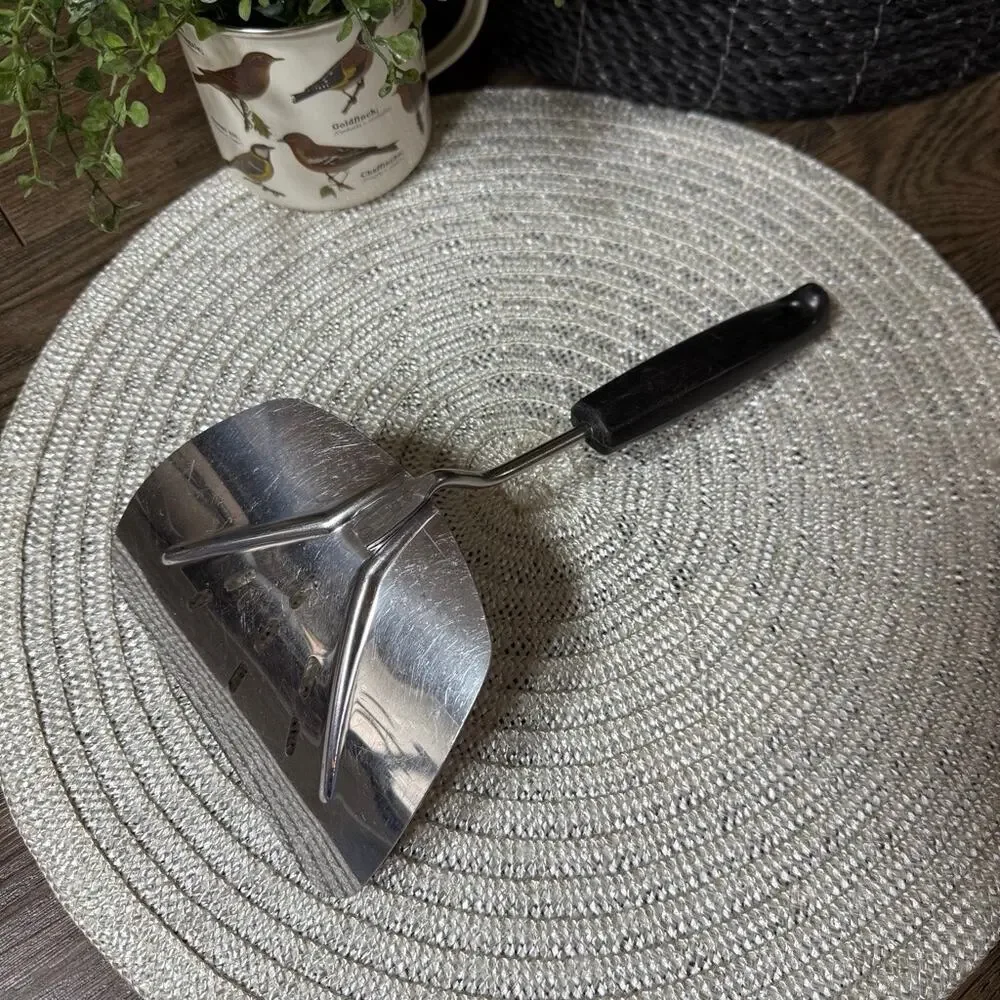 Foley MPLS Spatula Flipper VTG Wide Slotted Curved Stainless Steel Turner MCM